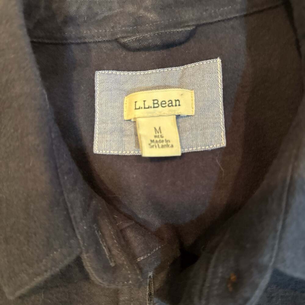 L.L.Bean Fleece-Lined Flannel Shirt, Navy Blue, Men's M